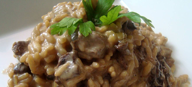 Risotto de filé e funghi